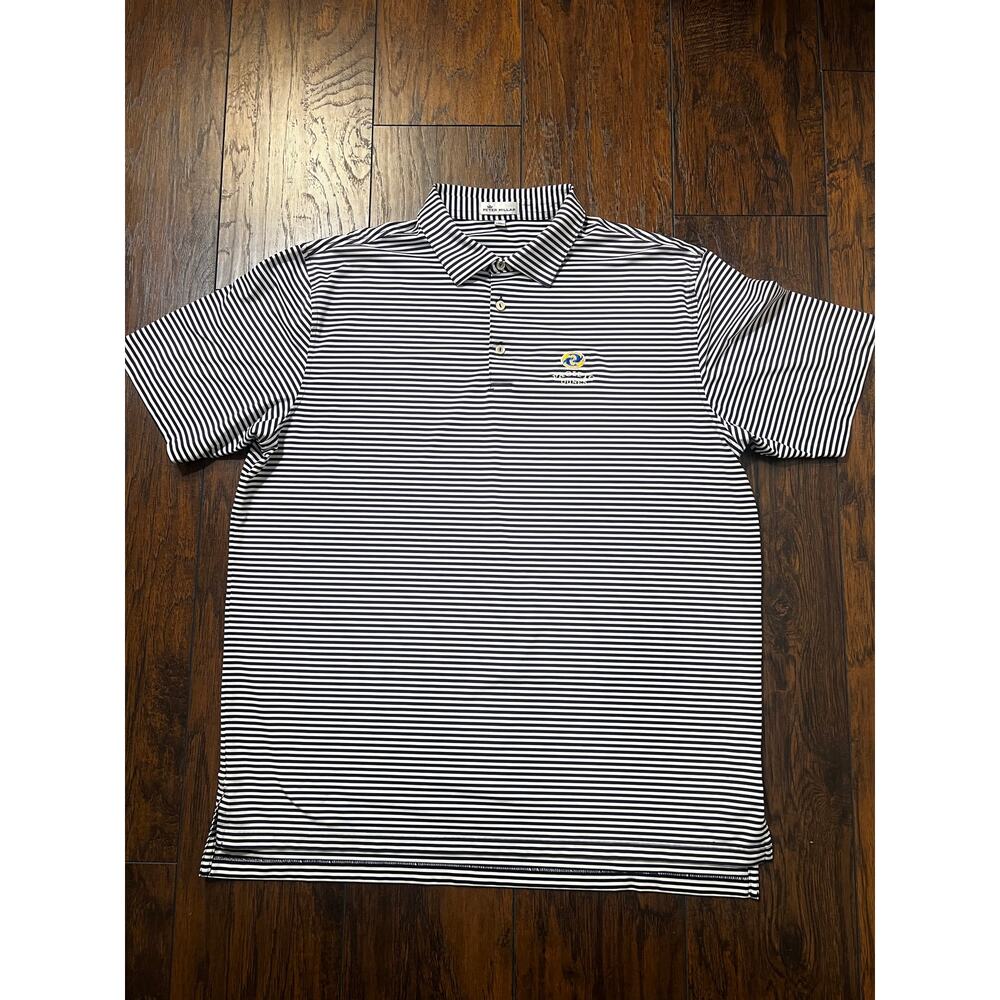 Peter Millar Polo Pacific Dunes Summer Comfort Blue Stripe Men's XL